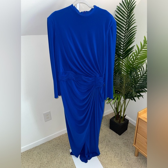 Rene Ruiz Elegant Ruched Long Sleeve Cobalt Blue Gown women’s size 18‎ - Picture 4 of 5
